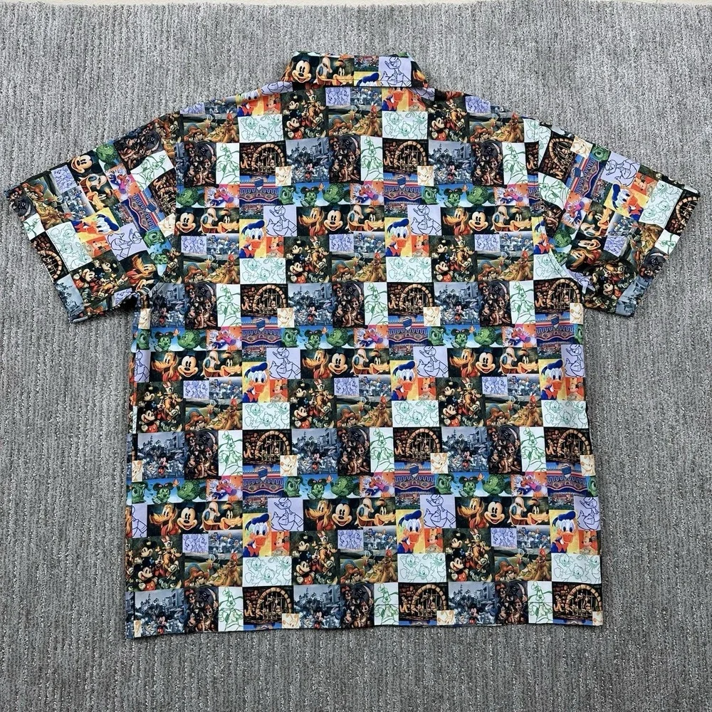 Disney Parks Mickey Mouse and Friends‎ Button-Up Camp Shirt AOP EUC XXL